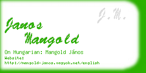 janos mangold business card