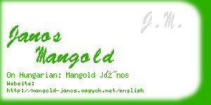 janos mangold business card